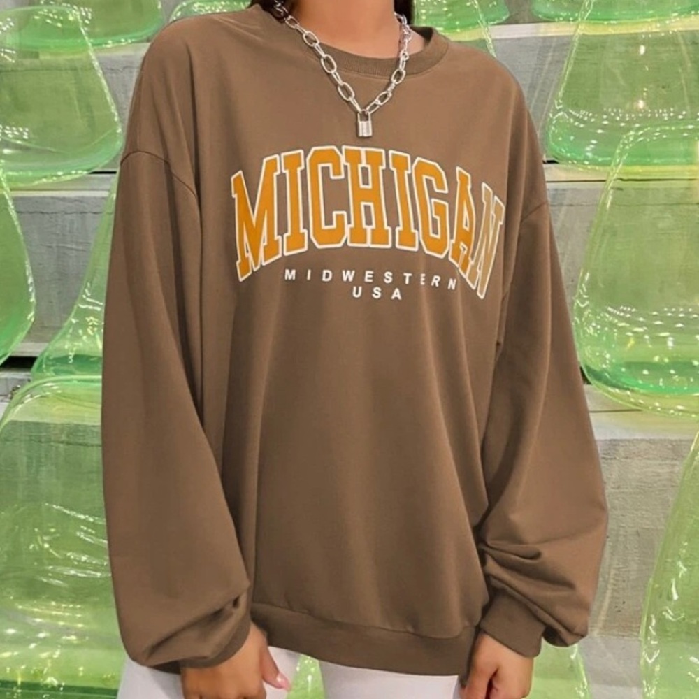 SHEIN Letter Graphic Boyfriend Sweatshirt
